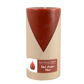 Northern Lights Anjou Pear One Pillar Candle. 3x6 Inch