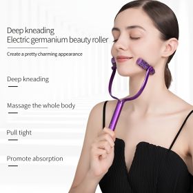 1pc Electric Germanium Beauty Roller; Face Thinner Vibrating 3D Roller Massager; V Face Tool; U Germanium Massager Stick