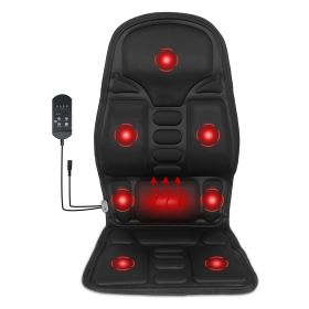 Back Massager Cushion Electric Massage Car Seat Cushion Chair Pad with Heating Function 8 Vibration Modes 3 Intensity Levels