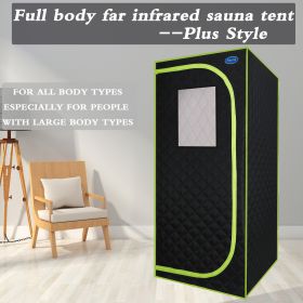 Portable Plus Type Full Size Far Infrared Sauna tent. Spa, Detox ,Therapy and Relaxation at home.Larger Space,Stainless Steel Pipes Connector Easy to