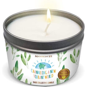 Magnificent 101 Pure White Sage Collective Aromatherapy Candle | 6 Oz - 35-Hour Burn | Made of 100% Soy Wax & Herbs | Ideal for Meditation