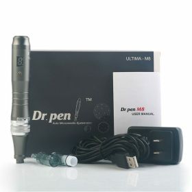 Dr. Pen M8-W 6 SPEED  Electric Derma Pen Stamp Recharger Auto MicroNeed1e Roller  2x 12Pin Cartridges