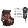 Large size Electric Power Lift Recliner Chair Sofa for Elderly, 8 point vibration Massage and lumber heat, Remote Control, Side Pockets, cozy fabric,