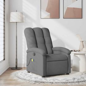 Massage Recliner Chair Dark Gray Fabric