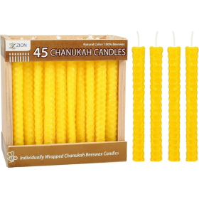 Zion Judaica Natural Beeswax Hanukkah Candles Set In A Wooden Crate Honeycomb Design Chanukkah Celebration Candles Honey Scented Aroma Candle Set of 4