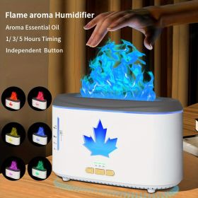 1pc Simulated Flame Humidifier, Essential Oil Diffuser For Aromatherapy Machine, Colorful Flame Atmosphere Lamp Home Office Humidifier (Color: White)