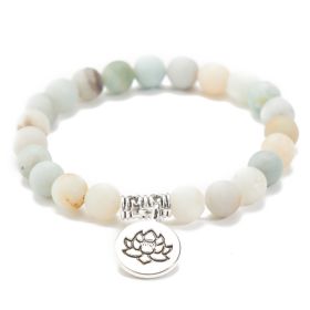 Lotus Pendant Energy Yoga Bead Bracelet (Style: A)