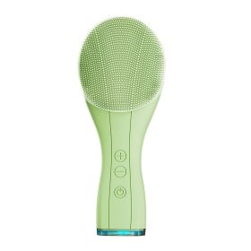 Waterproof Sonic Facial Cleansing Brush - Deeply Cleanses and Massages Skin for a Smooth, Refined Look (Color: Light green)