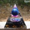 Natural Tiger Eye Orgonite Pyramid Heal Crystals Ball Energy Generator Reiki Chakra Multiplier Orgone Amethyst Meditation Stone