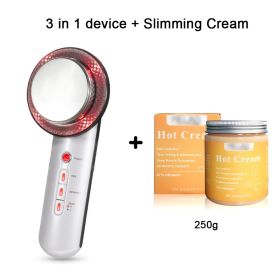 3 in 1 Ultrasonic Cavitation Machine Weight Loss Microcurrent EMS Body Slimming Massager Fat Burner Cream Gel (item: WD002 and Cream)