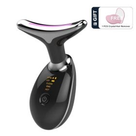 Face Massager Anti-Wrinkle Face Device 3 Modes 45Â°C Neck Lifting Massagers LED High Frequency Beauty Instrumen EMS Face Massage for Women (Quantity: 1, Color: Black)