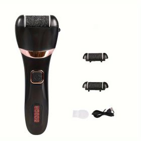 Electric Foot Grinder And Callus Remover, Electric Foot Polisher, Rechargeable Foot Washing And Pedicure Kit, Suitable For Cracked Heels And Dead Skin (Color: Black)