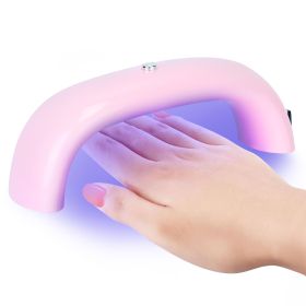 LED Nail Dryer Lamp 9W UV Nail Gel Polish Curing Lamp Portable Nail Drying Lamps (Color: Pink)