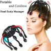 Cordless Electric Scalp Massager - 360 Degree Head Massage with 8 Frequency Contacts and 3 Modes - Relax and Stress Relief for Hair and Scalp