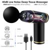 Percussion Massage Gun USB Type C Rechargeable Deep Tissue Vibration Massager Handheld Leg Body Cordless Massager with 4 Interchangeable Heads 8 Inten